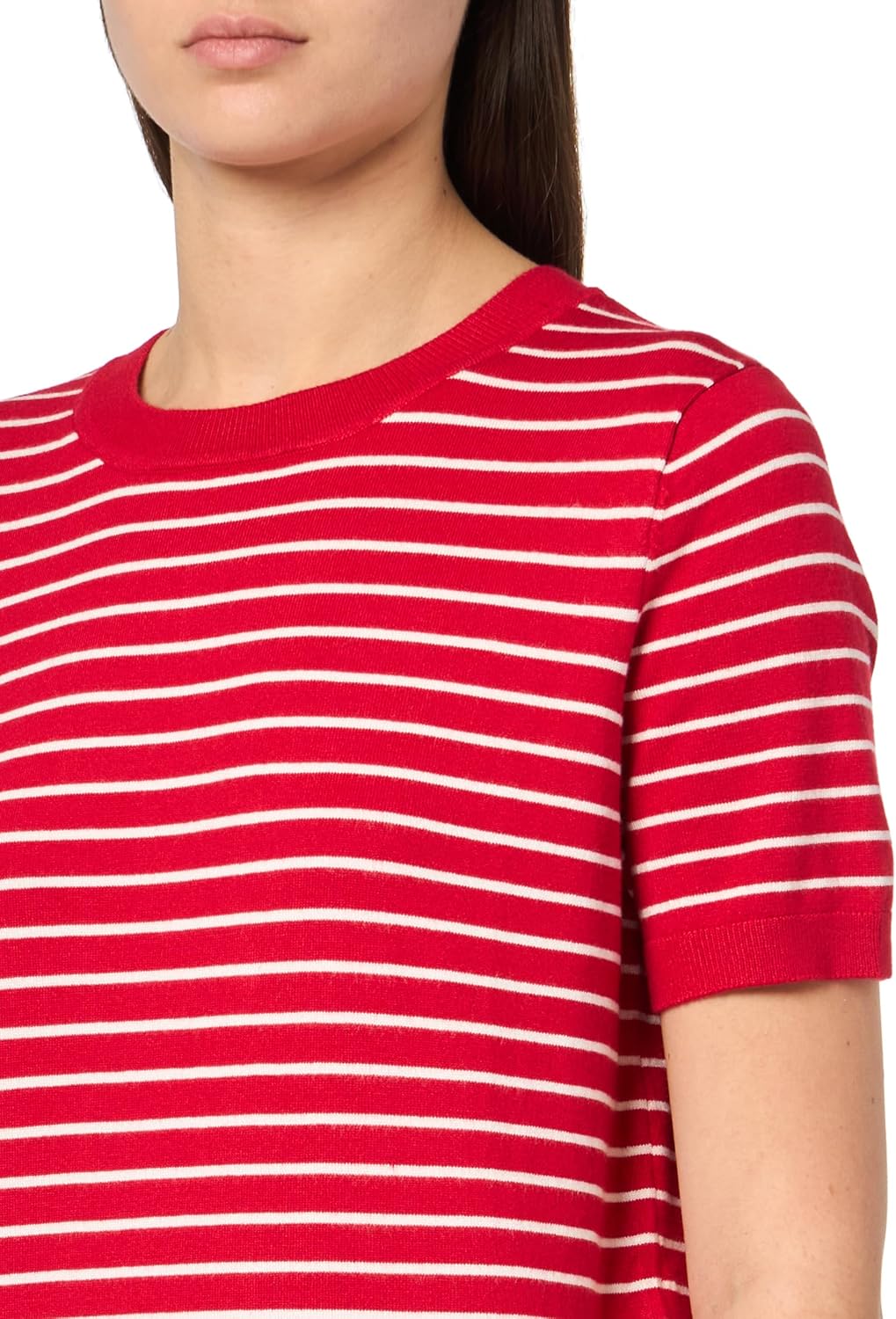 Nautica Women's V Neck Stripe Short Sleeve Sweater - Image 3