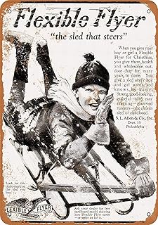 8 x 12 METAL SIGN - Flexible Flyer Sleds - Vintage Wall Decor Art