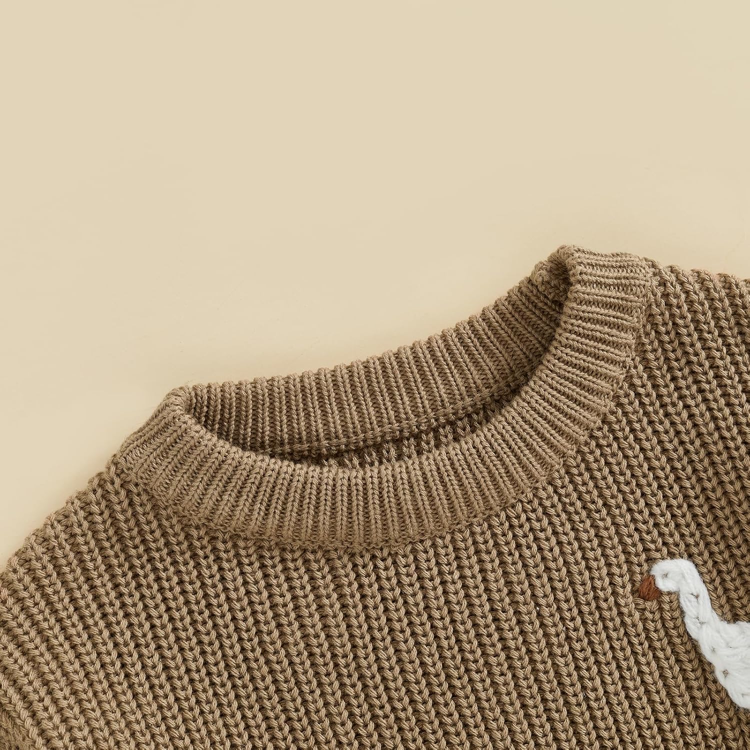 Infant Baby Boy Girl Knit Sweater Rooster Goose Embroidery Crew Neck Long Sleeve Pullover Knit Shirt Winter Clothes - Image 5