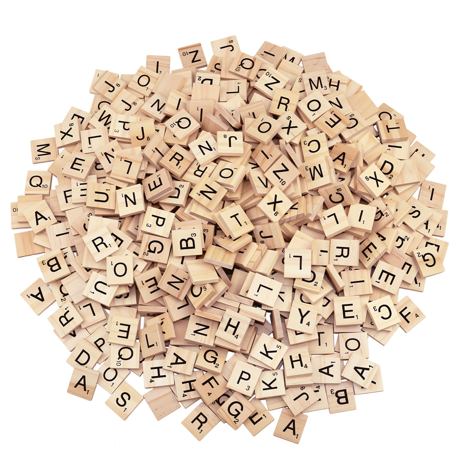 1000PCS Wood Letter Tiles, Wooden Letters for Crafts, Wood Scrabble Letters