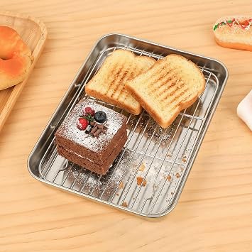 Wire Rack Baking Tray, Stainless Steel Baking Sheet