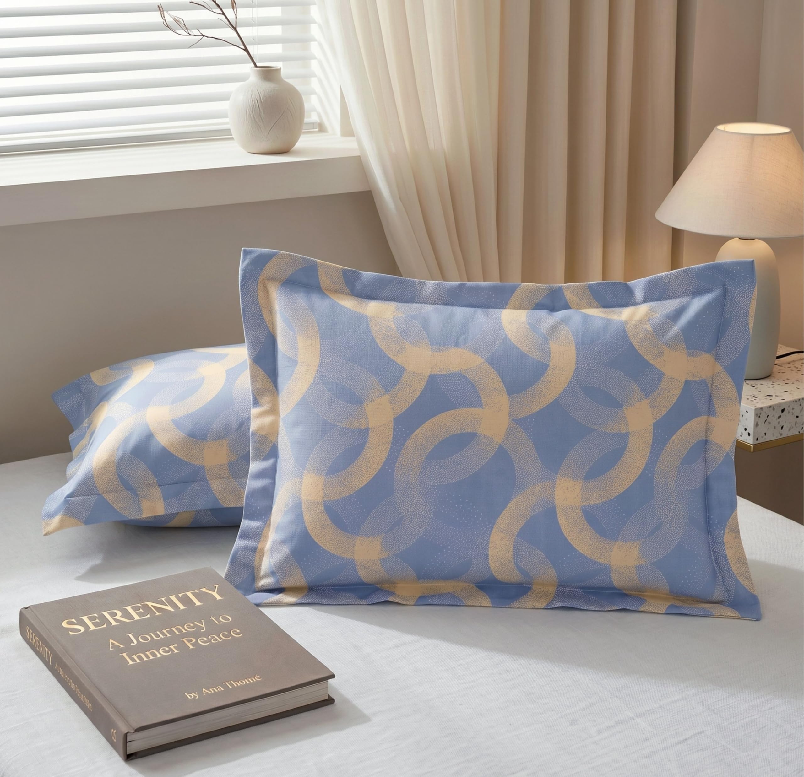 BSB HOME Cotton Pillow Covers Pack of 2, 210 TC Soft Breathable Hypoallergenic Pillow Cases, Fade Resistant Bed Pillow Covers, 17 x 27 Inches (43 x 69 cm) (Periwinkle Blue)