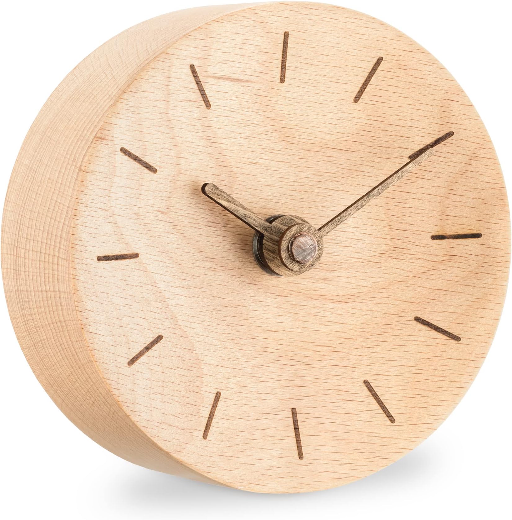 Amazon.com: Driini Wooden Desk & Table Analog Clock Made of Genuine ...