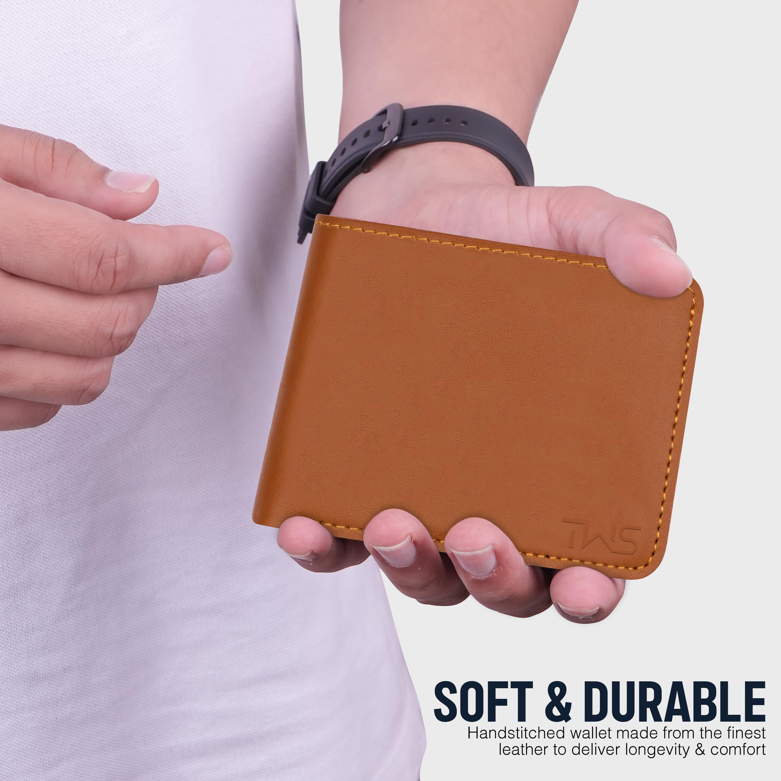 The Wallet Store Vegan Leather Wallet For Men - Tan