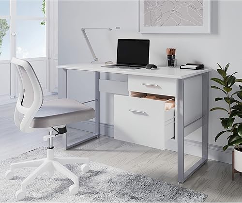 Realspace Halton - Escritorio para computadora de 48 pulgadas de ancho, color blanco