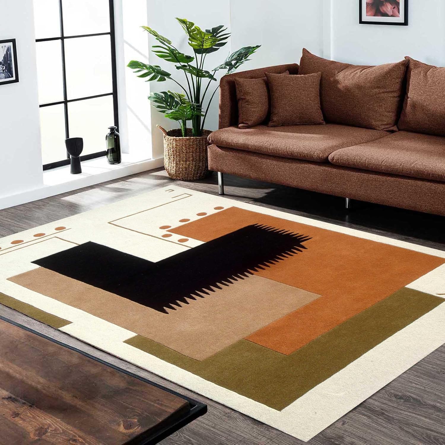 Novelty Collection Hand Tufted Woollen Carpets 1 inch Thickness for Living Room Bedroom. Hall Size 8x10 feet (240x300 Cm) Multi Colour H16