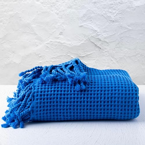 Miniatura 7 de PÜSKÜL - Paquete de 4 toallas de playa turcas tipo gofre, de gran tamaño, finas, sin arena, de secado rápido, hechas a mano, suaves, 100% algodón