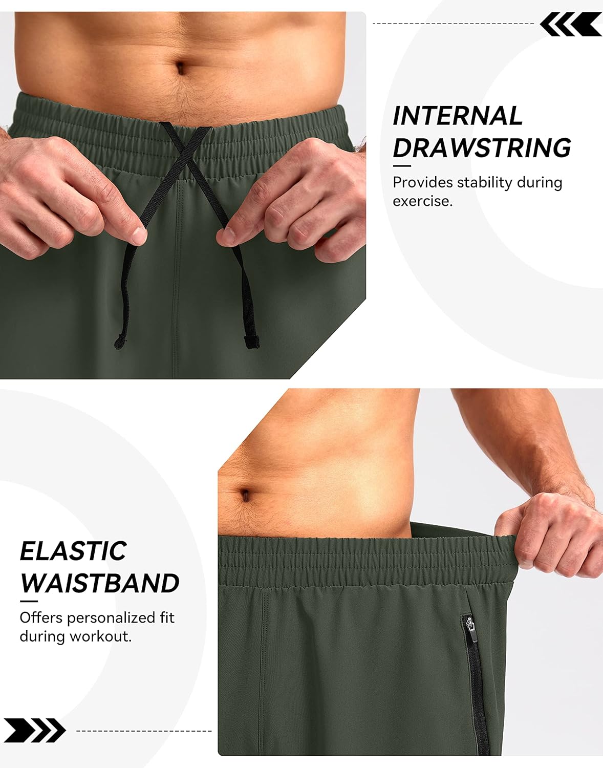 Pudolla Men's Workout Running Shorts 7"/5"/9" Lightweight Gym Athletic Shorts for Men with Zipper Pockets - Image 5