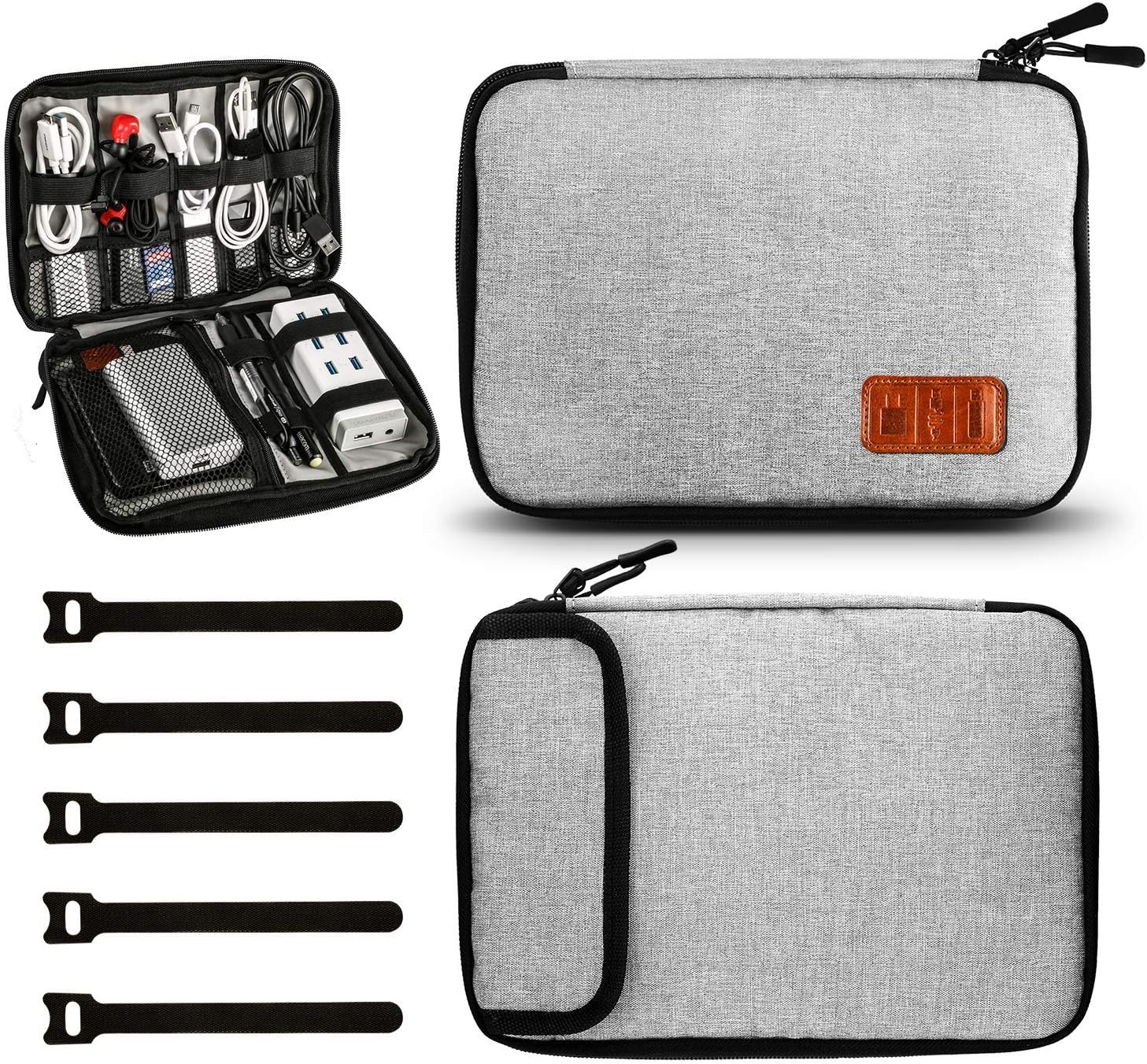 Cable Bag Organiser, Henmi Travel Cable Organiser Bag, (grey-1)