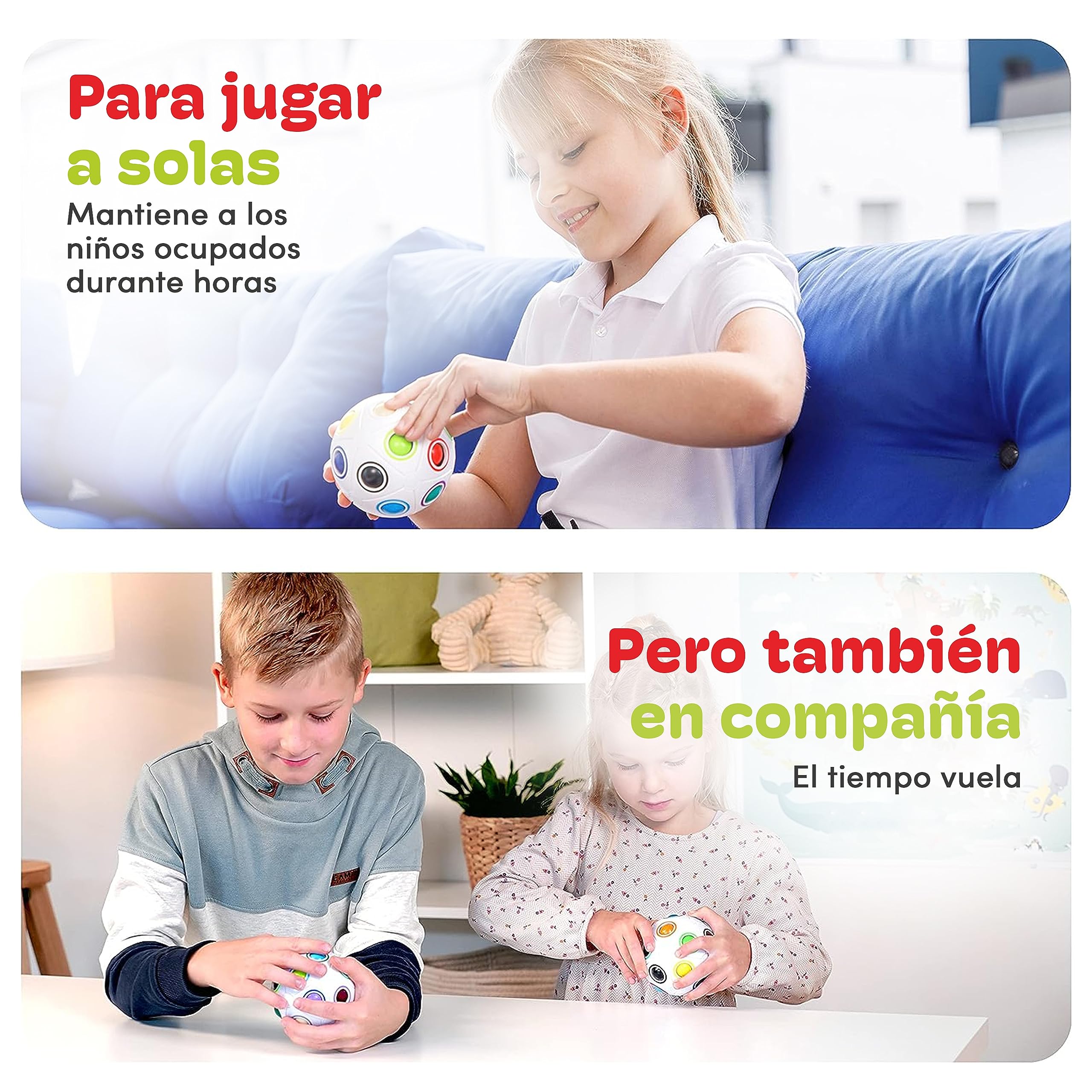 CUBIDI® Bola Mágica Arcoíris Grande Puzzle 3D. Rompecabezas Niños Ideal También como Rompecabezas Adultos. Juguetes Antiestres Adultos y Perfectos como Regalo Niña 6 Años y Niño.