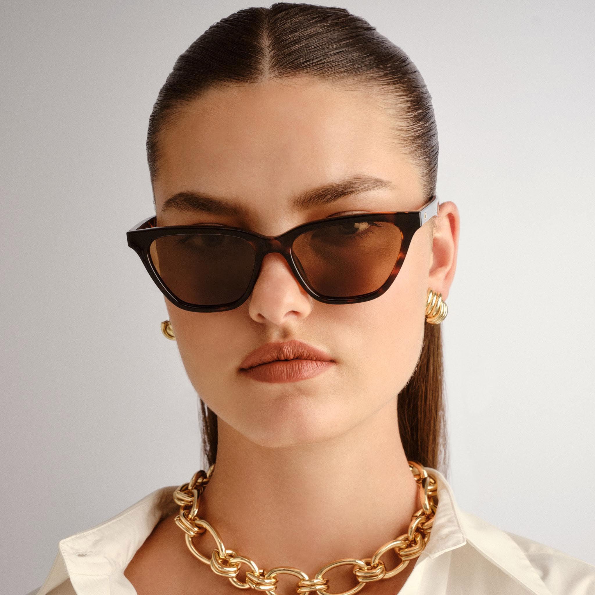 Le Specs UNFAITHFUL BLACK - Sonnenbrille für Damen Rechteckige Rahmenform mit hohem UV-Schutz LSP2352155