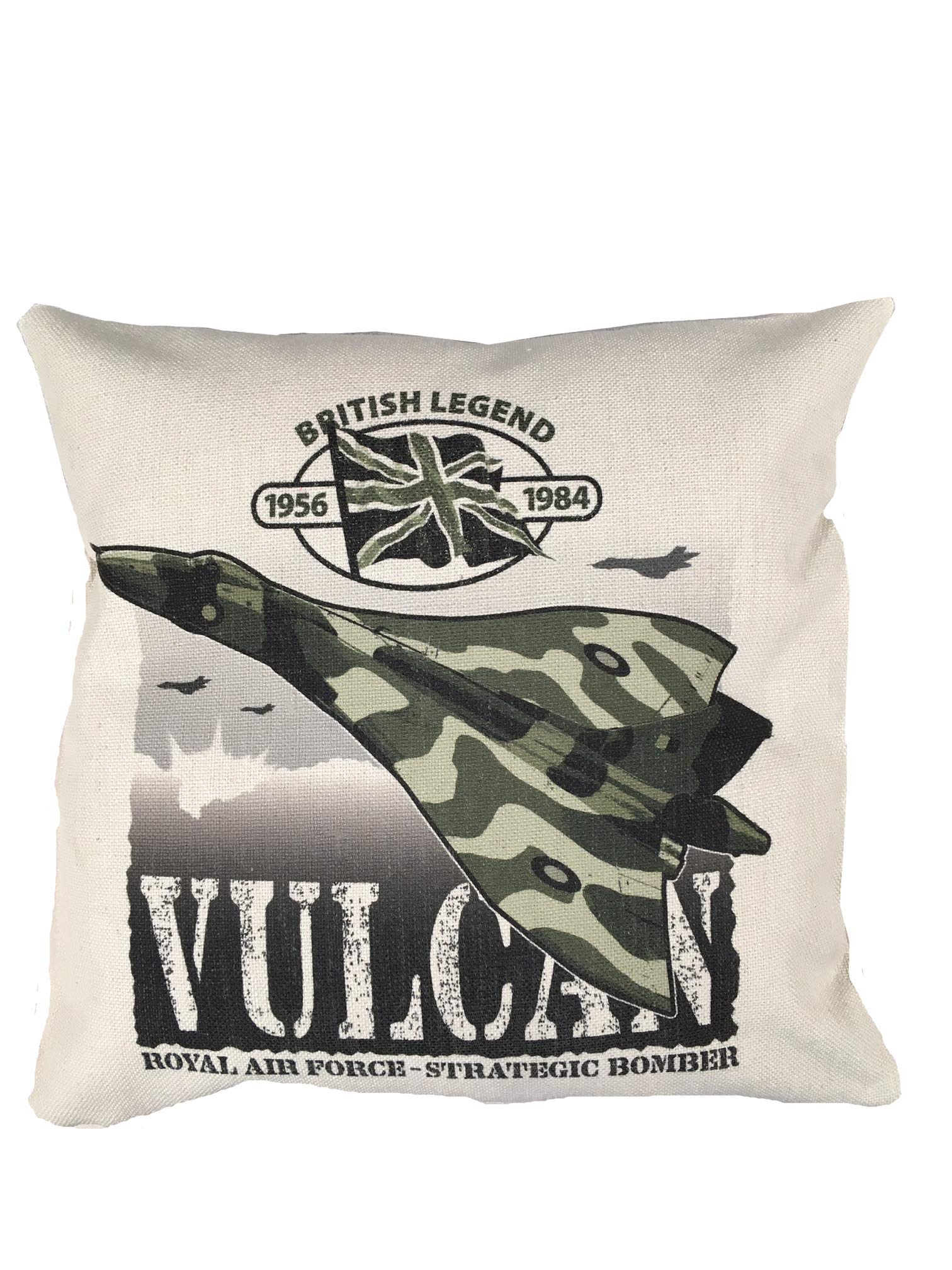 The Wooden Model Company Ltd Men's Off-White Avro Vulcan Raf Strategic High Altitude Heavy Bomber Cold War Action Aircraft Cushion And Inner