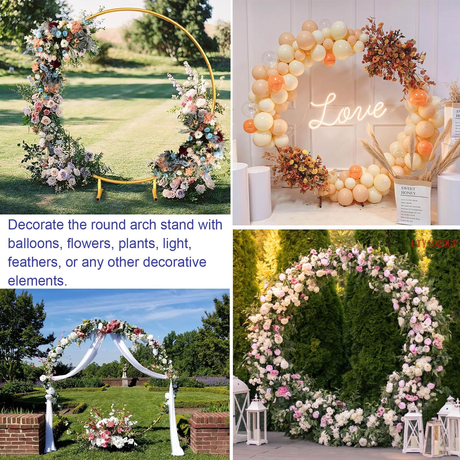 Ballonbogenständer, runder Hintergrundständer für Hochzeiten, Partys und Babypartys, wiederverwendbare Metalldekoration