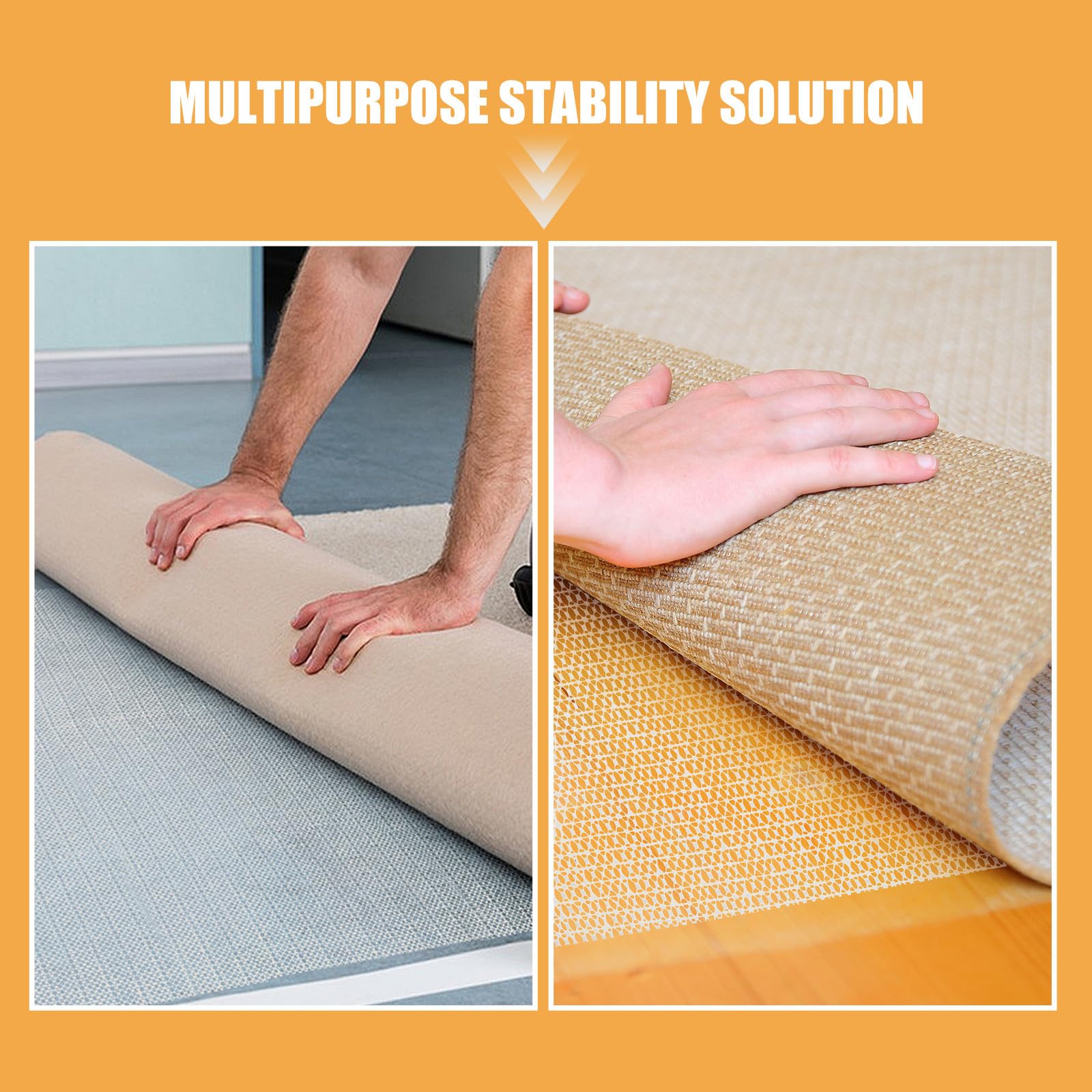 Antirutschmatte für Teppich 200x300cm – 2 Stück PVC Netzmatte, verhindert das Rutschen, rutschfest für Fliesenboden, geeignet für Sofabetten und Matratzen
