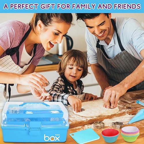 Miniatura 6 de Kit de decoración de pasteles PHCODLAN para hornear accesorios con estuche de almacenamiento, bolsas de tuberías y puntas para adultos,