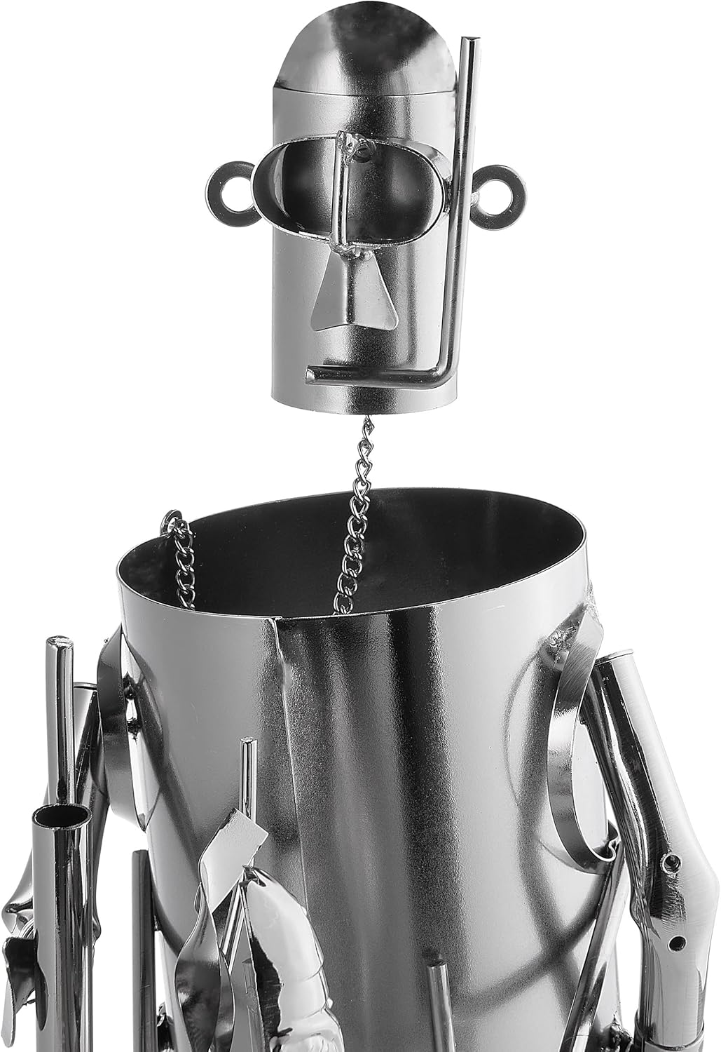 BRUBAKER Wine Bottle Holder Spearfishing, Scuba Diver with Speargun - Metal Sculpture - Wine Rack Decor - Tabletop - with Greeting Card