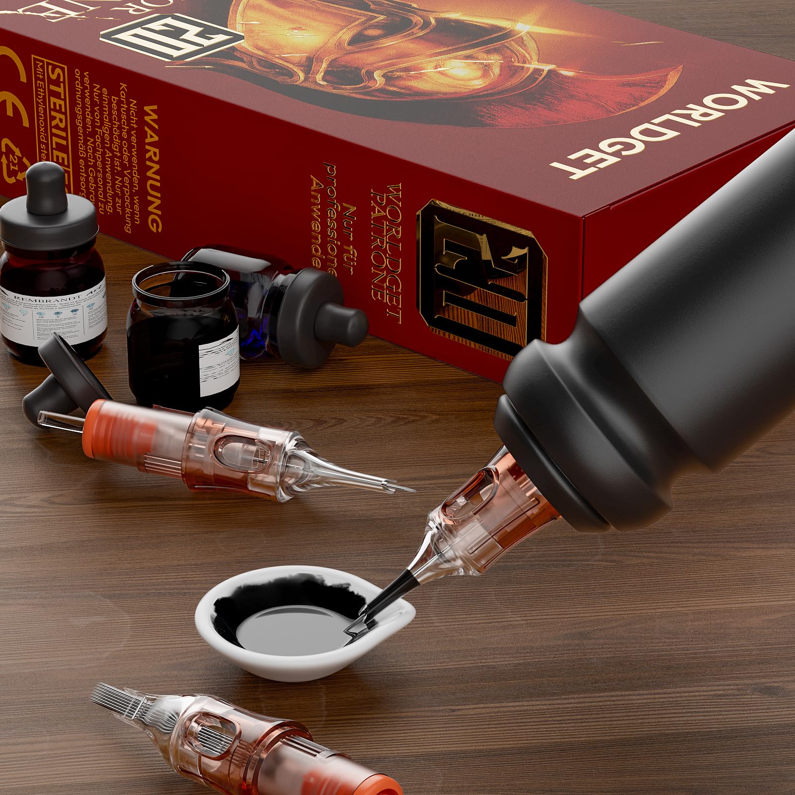 Agujas Tatuaje para cartuchos tattoo 50 piezas #10 RL RS RM M1 mezcla Standard Round Liner Curved Magnum Shader agujas tattoo esterilizado desechable