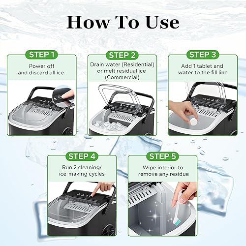 Miniatura 3 de Limpiador de máquina de hielo descalcificadoras-32 piezas, 2 cepillos de limpieza, ideal para frigidaire, ópalo, perfil GE, Kitchenaid y unidades de