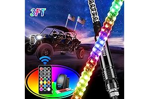 Nilight 3FT RGB Chasing LED Whip Lights