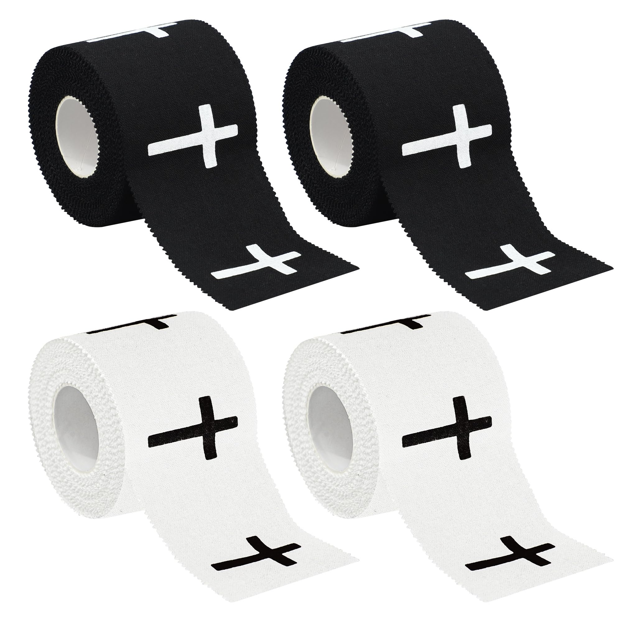 4 Pcs Christian Athletic Tapes Religious Sport Tape with Cross White Black Cross Athletic Wrist Tapes for Sports