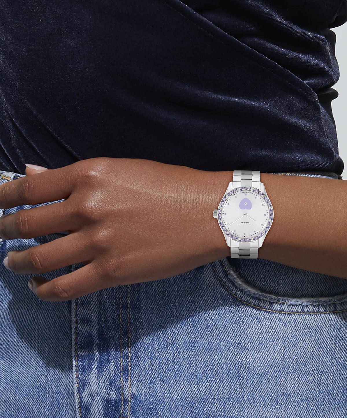 Coach Brooks Women's Automatic Watch - 38mm Stainless Steel Bracelet with Crystal-Set Bezel and Heart Design - Self-Winding - Gift for Her