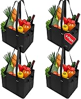 Vista 9 de BAG-THAT! Paquete de 4 bolsas reutilizables para comestibles, bolsas de compras, bolsa tote, caja grande, extra resistente, bolsa para comestibles