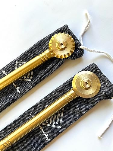 Miniatura 3 de Nonna's cutters, brass pasta wheels, All brass (Fluted)