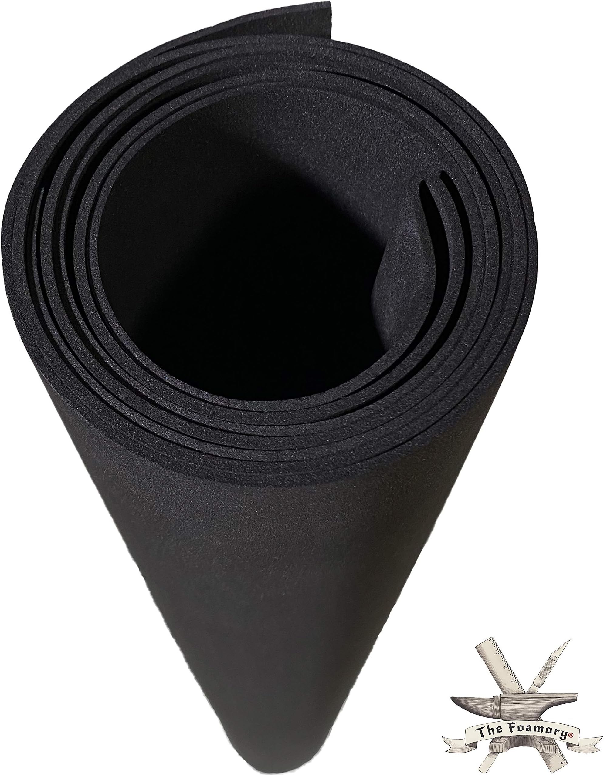 EVA Foam Cosplay | 2mm Thick | Black 35 x 59 inch Sheet | Ultra High Density 85 kg/m³ | by The Foamory
