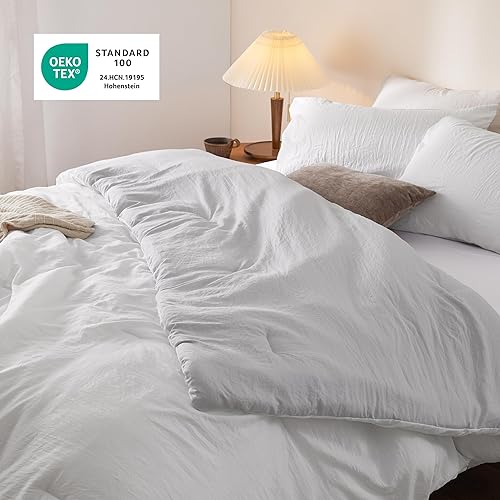 Miniatura 5 de Bedsure - Juego de edredón Queen, reversible, azul, prelavado, todas las estaciones, suave y cálido, 1 edredón ligero (90 x 90 pulgadas) y 2 fundas