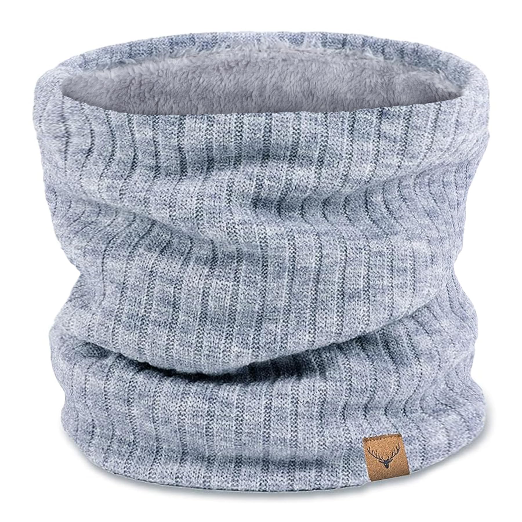 NEOLA Winter Neck Warmer - Thermal Knitted Snoods Windproof Fleece Lined Circle Scarf Soft Warm Neck Gaiter Gifts for Mens Cycling Skiing Motorcycle