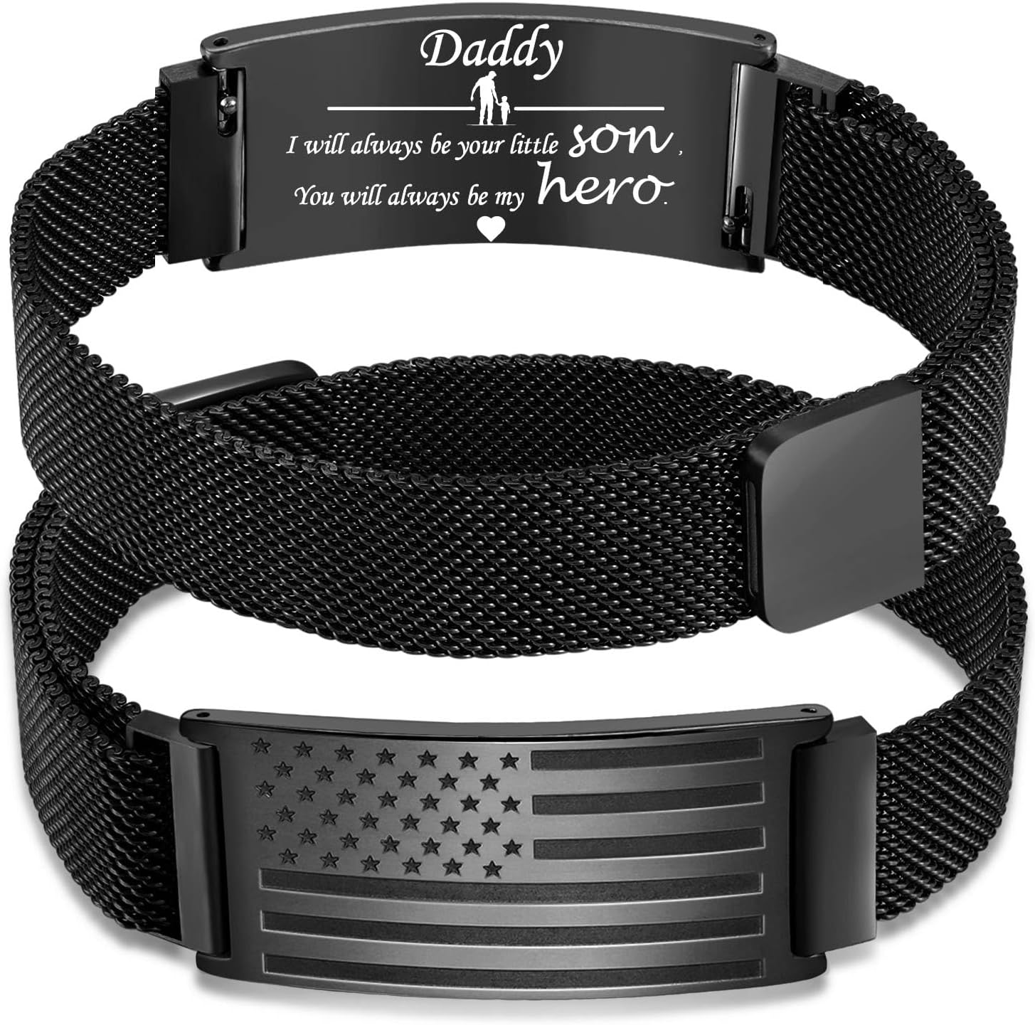 Easter Basket Stuffers-Bracelet for Men/Husband/Uncle/Bonus Dad/New Dad/Papa/Stepdad,American Flag Bracelet Fathers Day Valentines Christmas Jewelry Gifts,Adjustable Size