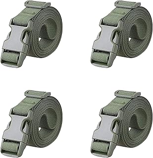 スーツケースベルト トランクベルト 荷物ロックベルト 梱包バンド 荷締めベルト 固定ベルト 多用途 にじめベルト 荷締バンド ルーフキャリア ベルト 調節可能 ラッシングベルト 地震対策グッズ 荷崩れ防止 耐熱 繰り返し 荷物梱包 家庭用 工業用 業務用 長さ1.88m*幅2.5cm (アーミーグリーン)