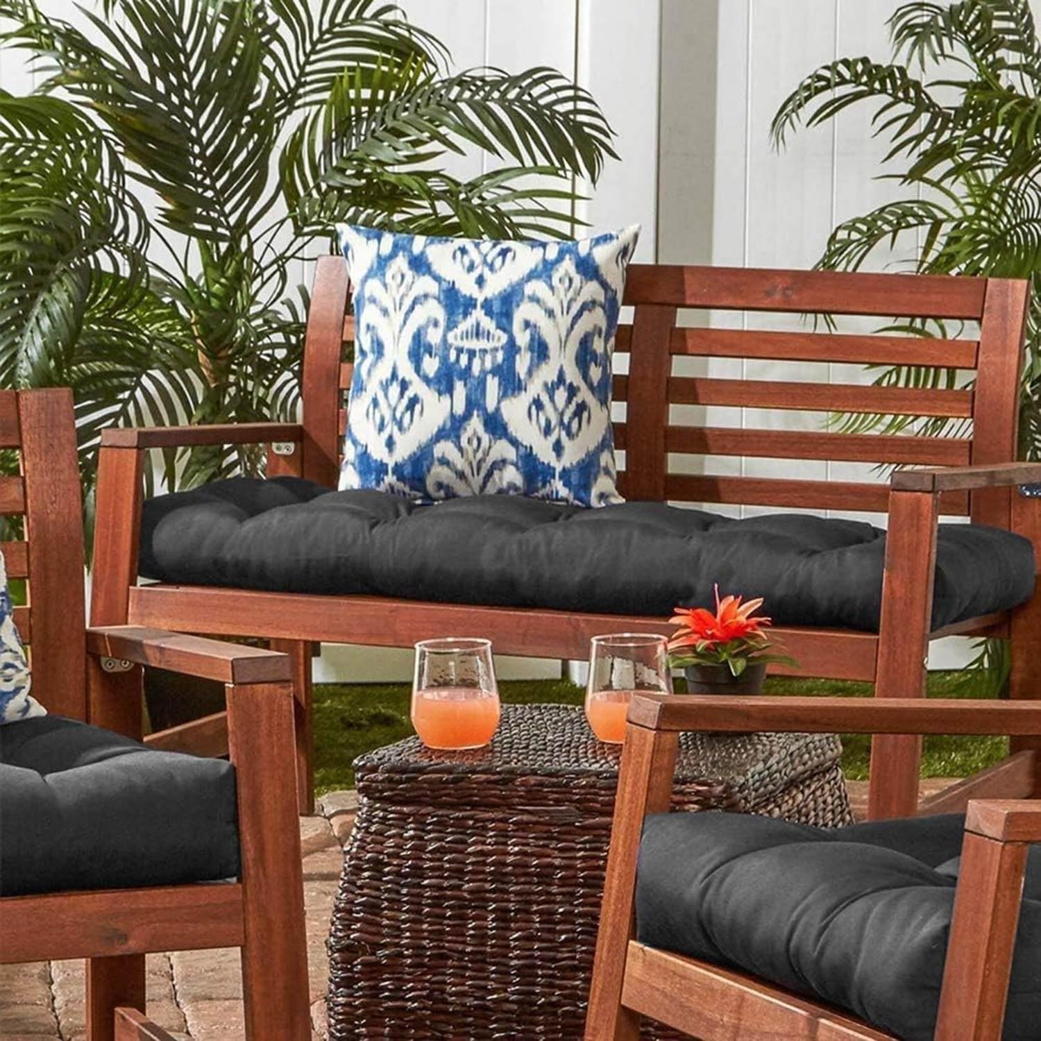 Ławka zewnętrzna Cush 100x50/120x50/150x50cm Gar Sofa Cushs Loun & Floor Cushs na patio Futro Kolor A Gruby 8 cm t