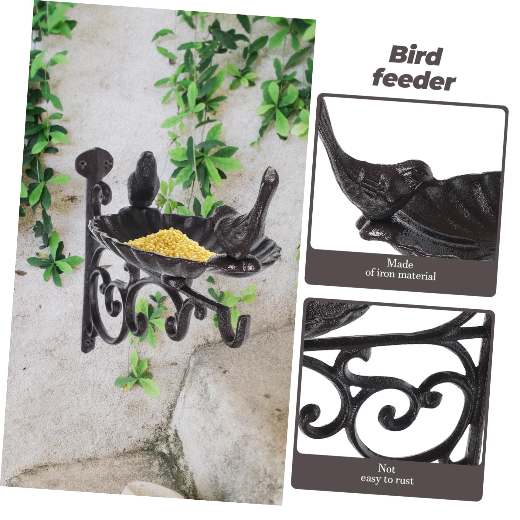BESTonZON Oiseaux Murale Forgé Accessoire Décoratif pour Jardin Terrasse pour Oiseaux