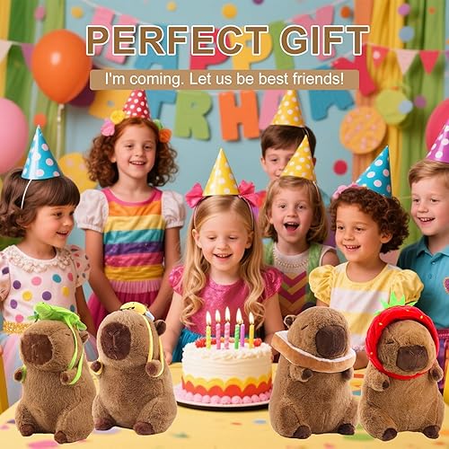 Miniatura 7 de Capybara - Mochila de peluche con tortuga, bonita almohada de peluche Kawaii de peluche, regalo de cumpleaños para niños y niñas, 12 pulgadas