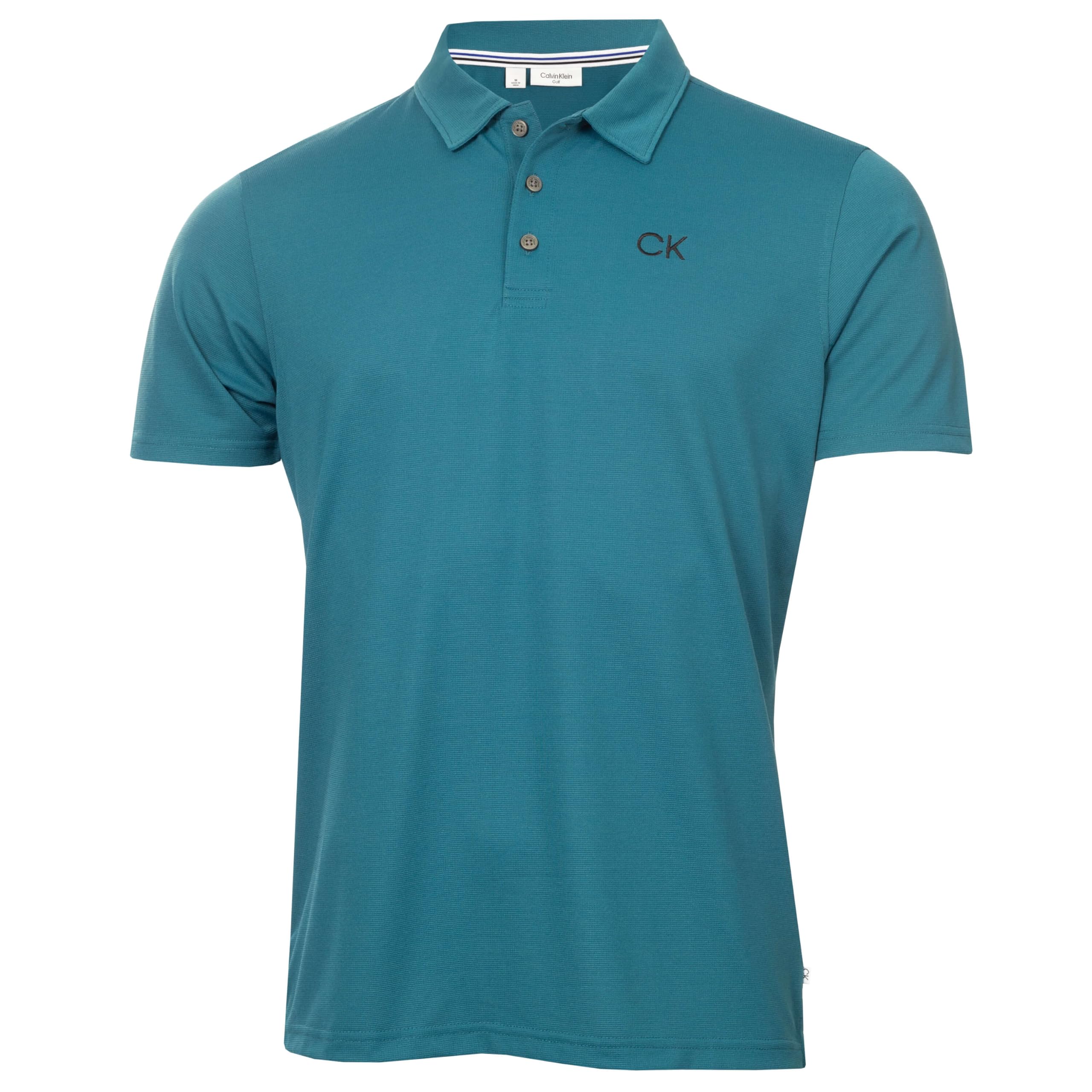 Calvin Klein Men's Petrol Central Eco Light Wicking Polo Shirt - Xxxxl