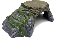 JIHAQUA Extra Large Resin Reptile Hideout Cave - Natural Habitat for Geckos, Leopards, Amphibians & Fish Tanks