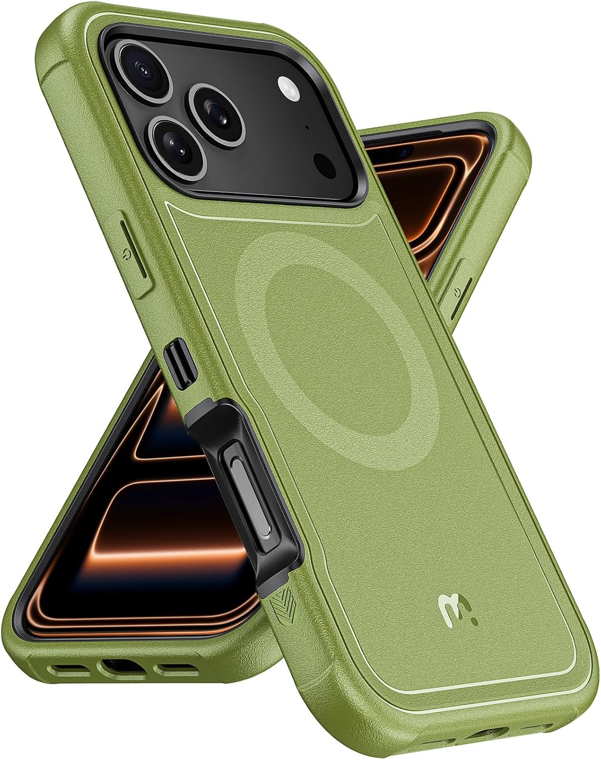 M MYBAT PRO for iPhone 17 Pro Max Case, Magnetic Phone Case for iPhone 17 Pro Max,[Compatible with magsafe],Heavy Duty Protection Rugged Case,Shockproof Cover（No Screen Protector） Army Green