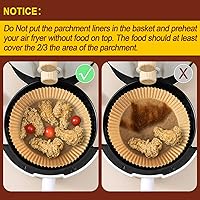 Vista 8 de Forro de papel desechable para freidora de aire, tamaño grande de 8 pulgadas, antiadherente, desechable, papel de hornear para freidora de aire, a