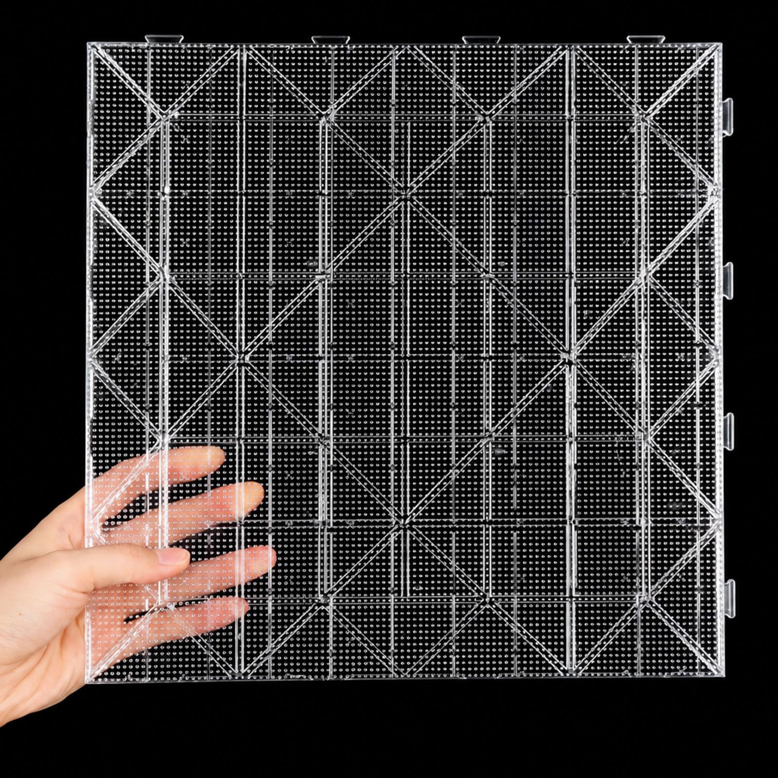 Photo 1 of Novabright 1 Pack 11x11'' Extra Large Fuse Beads Pegboard 2.6 mm Plastic Beads Pegboards, Square Bead Boards for Home DIY Craft Creative Handmade Projects Enthusiasts (Clear)