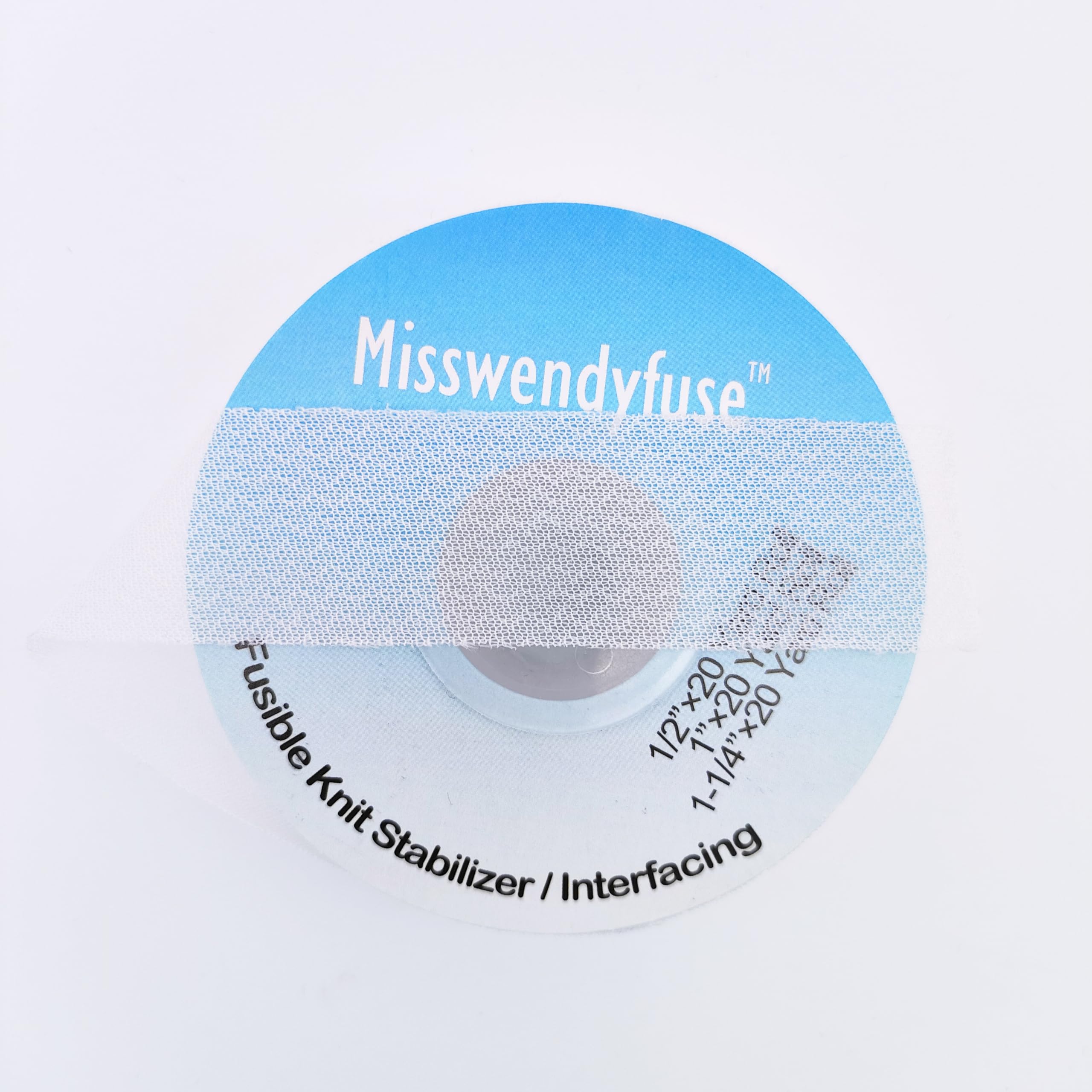 Misswendyfuse 1''×20 Yards Knit Stay Tape, Fusible Interfacing for Knit Hems, Single-Side Adhesive, Ultra Fine, Soft & Stretch (White)