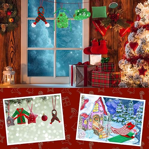 Miniatura 6 de 11 piezas de saco de dormir accesorio de Navidad para muñeca elfo, incluye muñeca de Navidad, saco de dormir, albornoz, delantal, sombrero de chef,