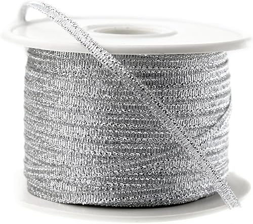 Cinta metálica de tafetán de nailon, 100 yardas, 18 pulgadas - plata