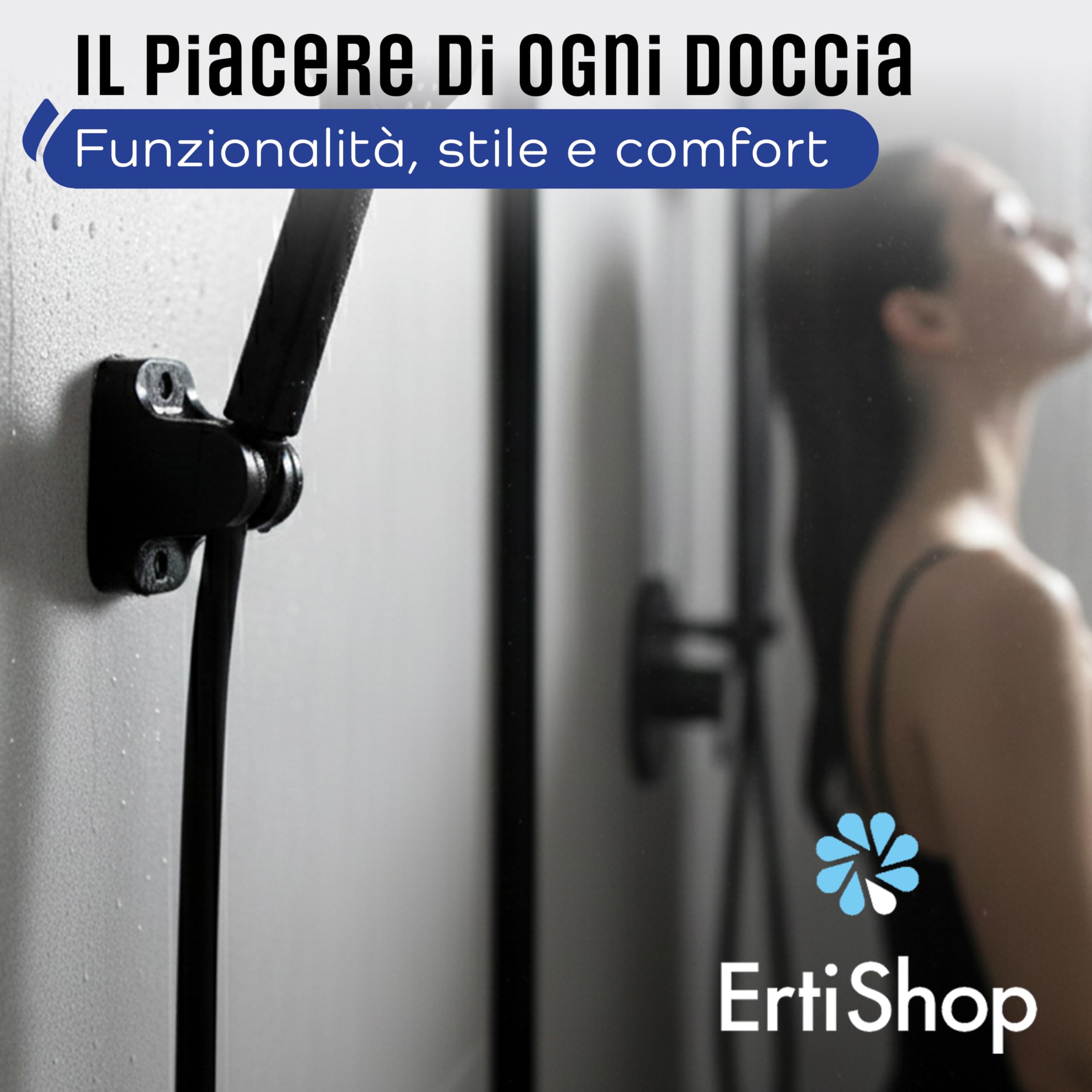Flessibile Doccia 150 cm Universale in PVC – Tubo Doccia Antipiega con Giunti Rinforzati e Kit Accessori – Installazione Facile e Compatibile con Tutti i Doccini Standard