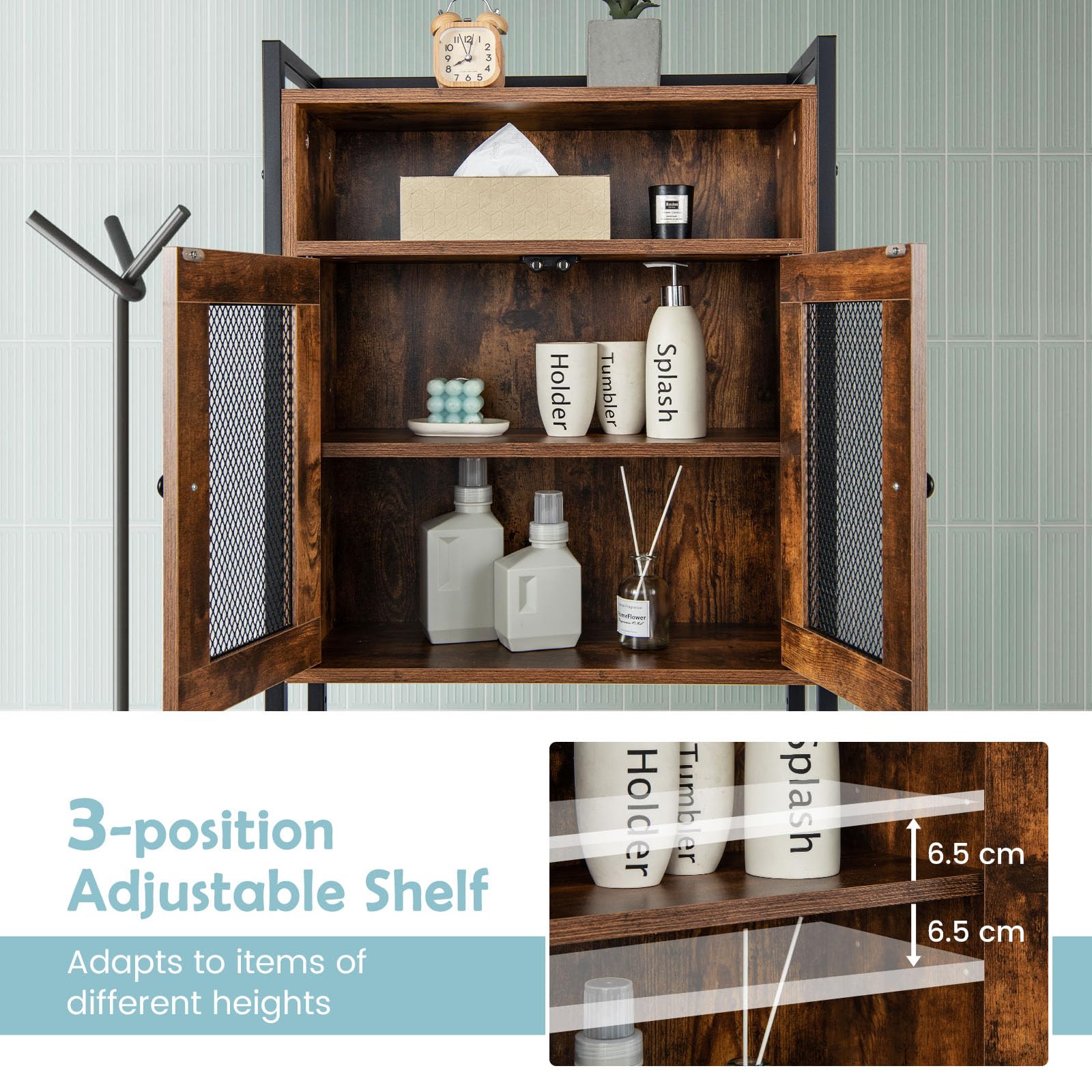 LIFEZEAL Armoire De Salle De Bain Avec Miroir, Armoire De Toilette Avec
