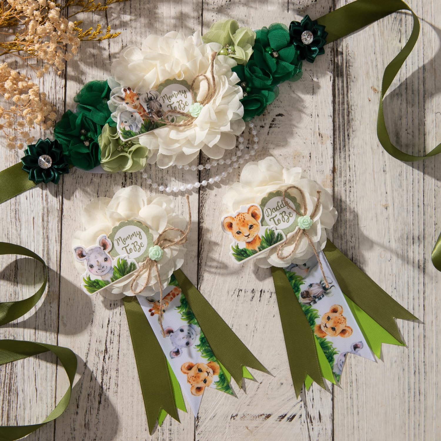 Safary maternity sash set Baby Safari Zoo Baby Shower Maternity Sash – Bump Blossoms main image 3