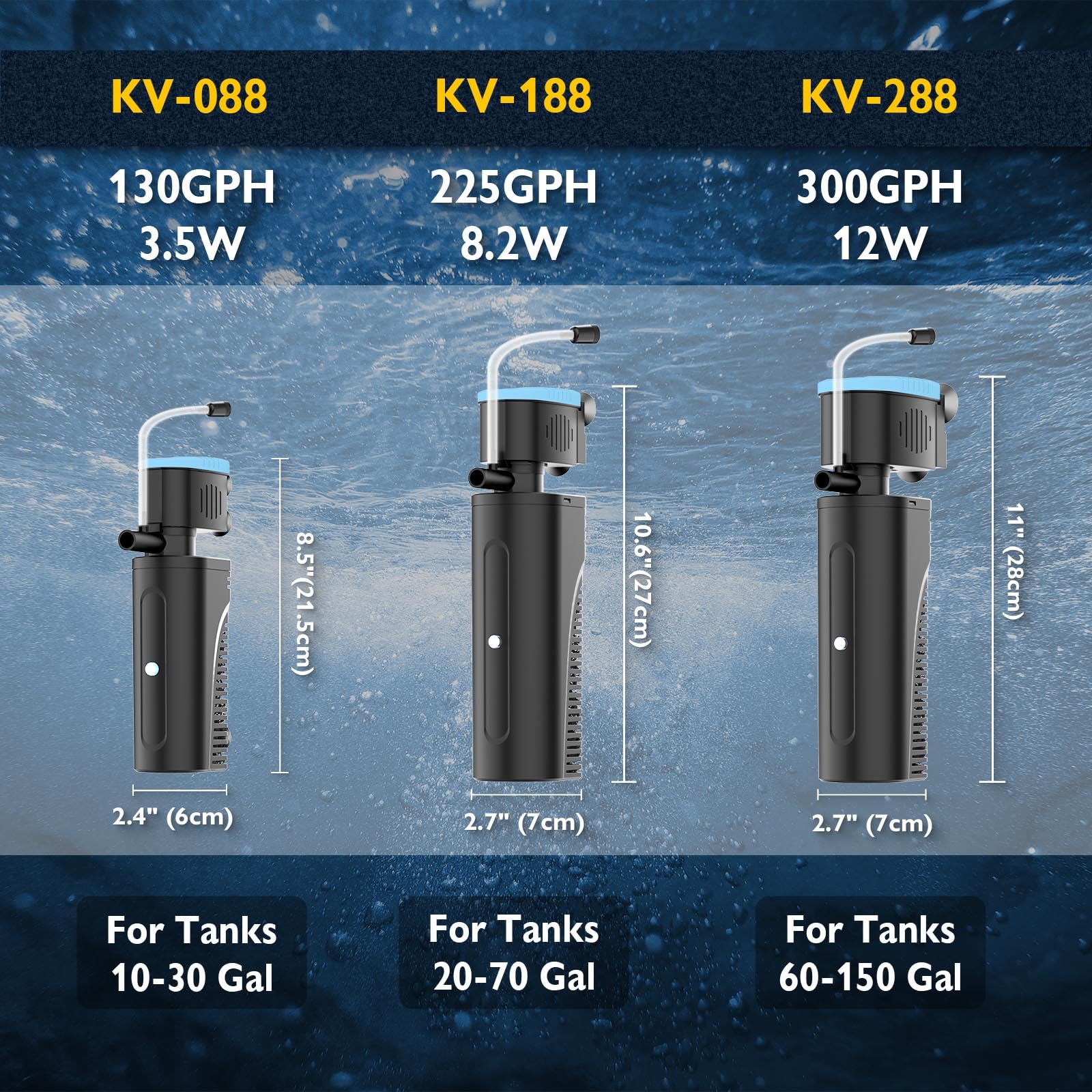 Filtro per acquario con chiarificatore U - V per la pulizia dell'acqua verde, filtro per rimuovere le alghe | Macchina verde per uccidere | Modalità aria/pioggia | con timer | Filtro per acquari
