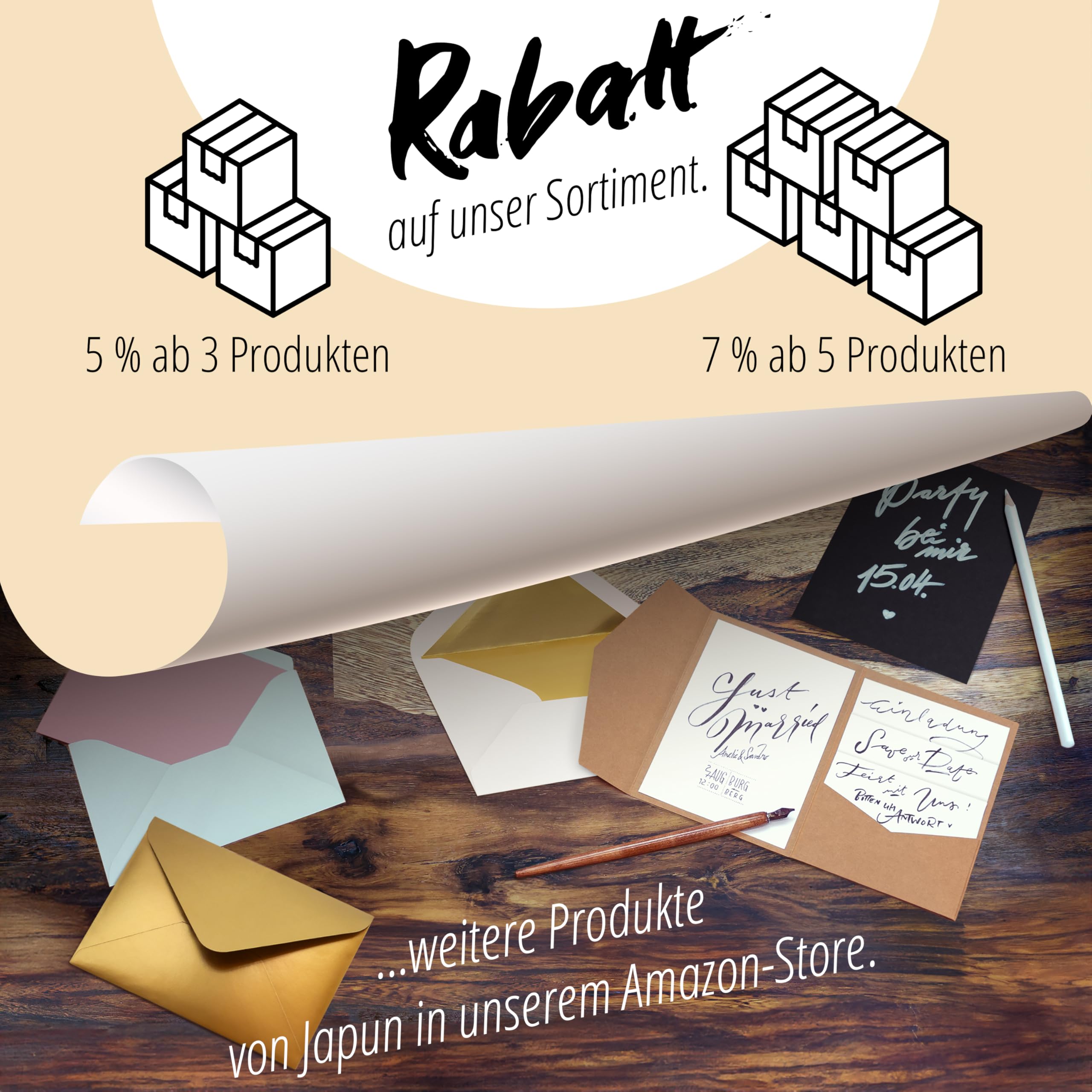Japun - weiße blanko Postkarten, Papier-Karten Set (100 Stück) zum Selbstgestalten, beschriften oder bedrucken - 280 g/m² - DIN A6-105 x 148 mm