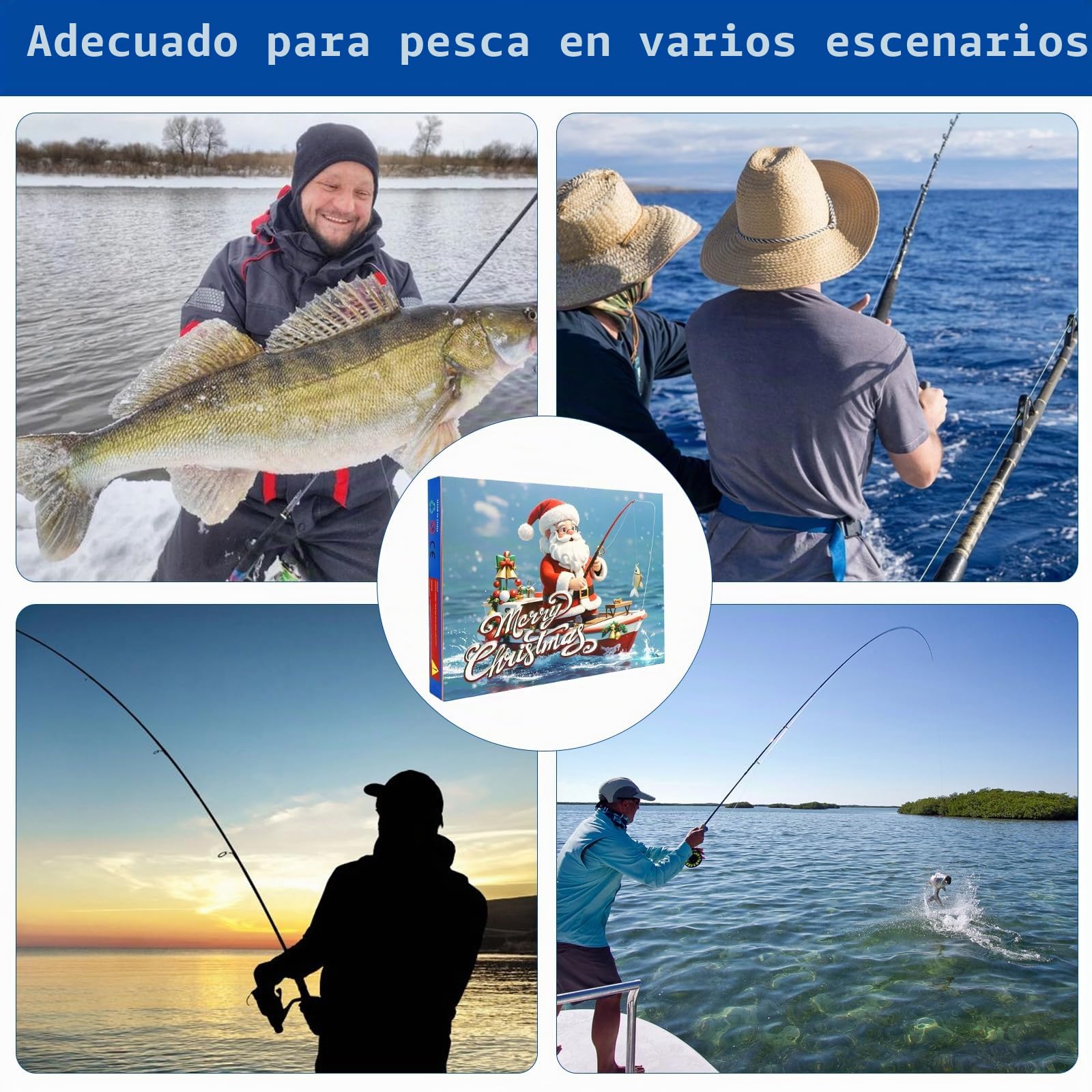 Calendario de Adviento de Pesca 2025, Juego de Señuelos de 24 Días, Regalo de Navidad para Pescadores