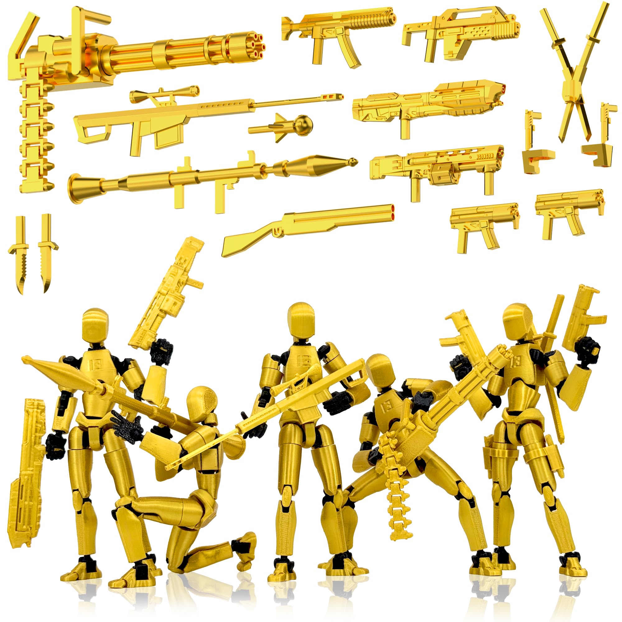 Gatling Gun Titan 13 Action Figure Set Assembled, Robot T Action Figure 3D Printed Dummy 13